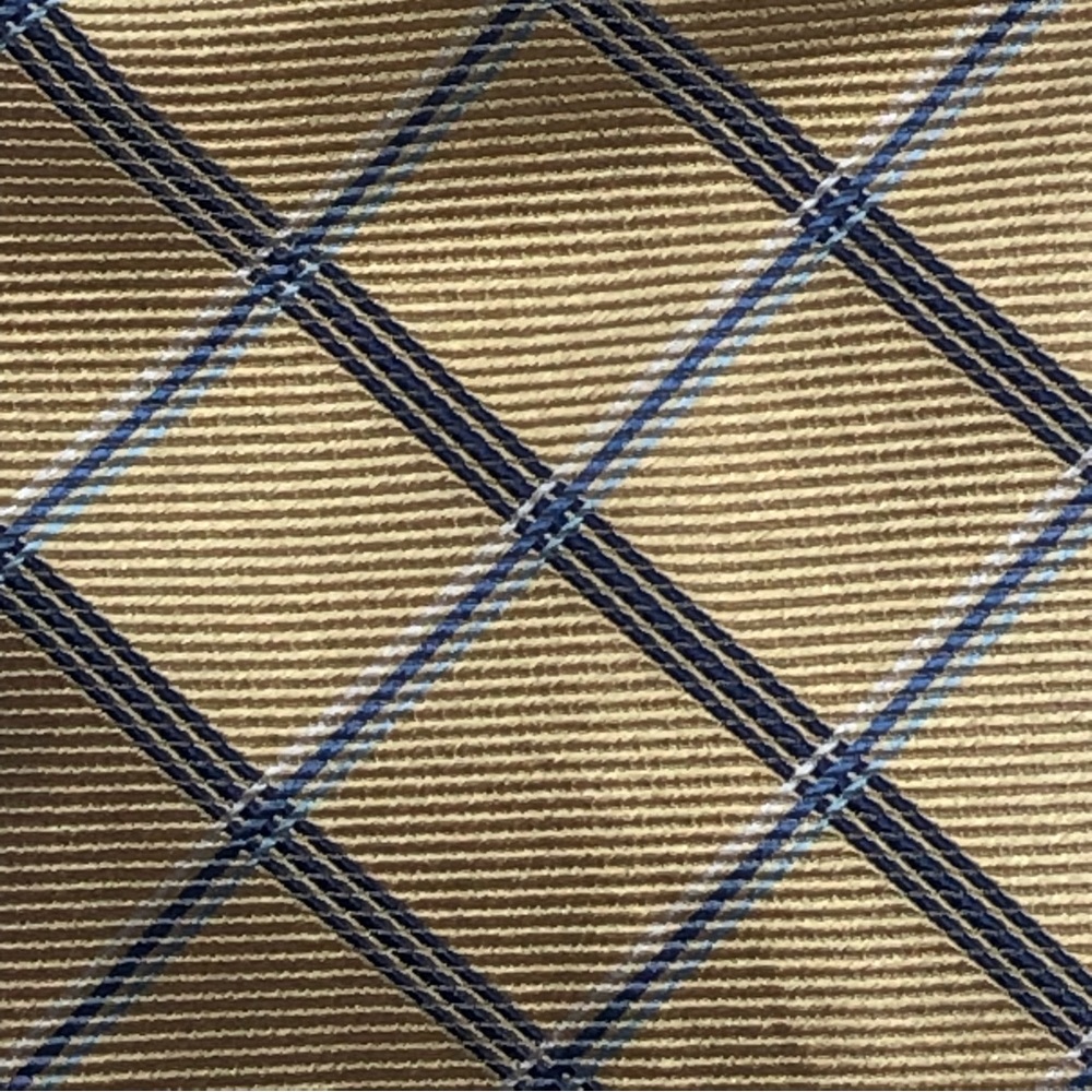 Chaps Yellow and Blues Plaid Silk Tie - Picture 13 of 15